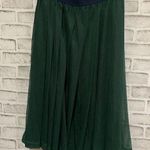 Tory Burch Sport dark green layer mesh midi length pull-on blue waist band Lg Photo 0