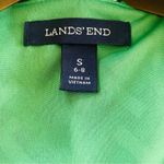 Lands' End sleeveless geometric kelly green white faux wrap stretchy dress SMALL Photo 4