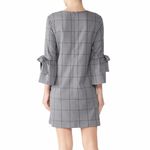 Waverly Grey Windowpane Plaid Tie Sleeve Plaid Shift dress gray Photo 1