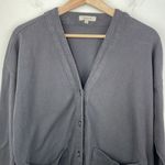 Madewell  DARK GREY ORGANIC COTTON PATCH POCKETS CARDIGAN TOP Sz XXS Photo 3