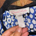 Oscar de la Renta  Blue Leopard Lace Trim Mini Robe Women's Size Medium Photo 2