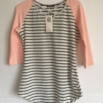 Zeagoo 2/$15  3/4 Sleeve Striped Top Size S NWT Photo 0