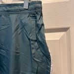 Nike VTG Women's Athletic Shorts Teal White Stripe Nylon Sz L Pockets Active Photo 2