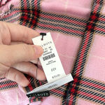 Talbots  Wool Scarf‎ Rectangle Outerwear Plaid Pink Fringe Warm Winter Bright NEW Photo 1