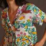 Anthropologie NWT  Maeve Classic Surf Shirt Linen Blend Lemons Size Small S NEW Photo 0