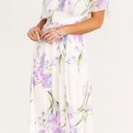 Baltic Born  Daphne Off Shoulder Maxi Dress in Ivory Lavender Floral Size XL NWOT Photo 0
