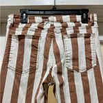 Saints & Hearts Size L Flare Pants • Brown/White Stripes • Fringe Hem Boho Brown Photo 5