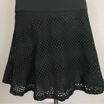 Akris Punto Skirt Eyelet Embroidery Lace Knee Length Cotton Size 8 Zip-Up Black Photo 5