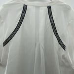 Tahari Plus 2X Top Ivory Black Lace Detail Blouse V-Neck Pleats Jumper Women's Photo 5