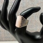 Bold Sterling Silver Statement Piece Ring Rectangular Mother of Pearl Inlay Sz 7 Photo 4