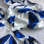 Womens White Blue Floral Print Off Shoulder Cutout Maxi‎ Dress size S Photo 2