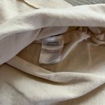 On Twelfth Women's Cream Denim Flutter Sleeve Button Down Sz L Photo 4