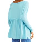 Free People NWT  Long Sleeve Babydoll Top Turquoise  Size Medium Photo 1