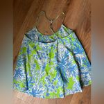Lilly Pulitzer  Maisy Top, Limeade Biggest Fan print,  Women's S, silk tank top Photo 3