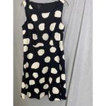 Talbots Black White Textured Polka Dot Fit Flare Dress 12 Cotton Blend Photo 8
