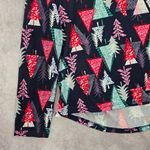 Joyspun Blue Christmas Tree Print Long Sleeve Holiday Y2K Printed Top Medium Photo 5