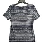 Saks 5th Avenue Saks Fifth Avenue Knit Top Women L Blue Gray Geometric Print Viscose Blend Shirt Photo 3