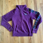VICTORIAS SECRET PINK Y2K 1/4 Zip Pullover Sweatshirt Maroon Dog size XS Purple Photo 4