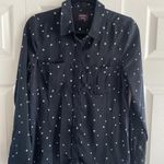Untuckit Women's 4 Navy Starlia Dress Shirt Button Front‎ Stars Americana Blue Photo 0