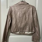 Material Girl  Shimmering Pink Leather Jacket Sz L Photo 3