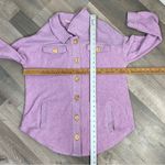 Soft Surroundings Terry Knit Button Front Shirt Jacket Shacket Lavender Small Photo 13