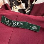 Ralph Lauren Burgundy Black Stretch Faux Wrap Dress Dark Floral Office Size 6 Photo 2