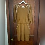 Garnet Hill NWT  Embroidered Pocket-Detail Knit Sweatshirt Dress Size M Photo 1