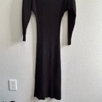 Anthropologie  Shea Ribbed Rib Knit Sweater Midi Dress Black Boat Neck Small Photo 13