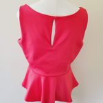 Bisou Bisou red scuba embellished peplum blouse size large Photo 4