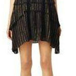 Derek Lam NWT 10 Crosby Black Gold Striped Sleeveless Ruffle Dress Sz 0 Jackie Photo 0