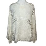 Black Swan  Ivory Cream Lace Embroidered Boho Peasant Blouse Top Size M Photo 4