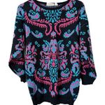 Vintage EAST HOLLOW ROAD women's large 90's metallic crewneck sweater retro knit Blue Size M Photo 0