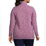 Lands' End  1/4 Zip Fleece Pullover Jacket Sweater Size 18 EUC Pink Leopard Print Photo 1