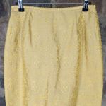 lafayette 148 Gold Brocade Fringe Silk Skirt Woman's Size 6 Knee Length Gold Photo 2