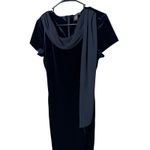 Social Circles Black Velvet Evening Dress Sheath Draped Shawl Collar Size 10 Photo 1