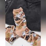Aerie  American Eagle Black Marled Orange Graphic Spooky Halloween Crew Socks Set Photo 11