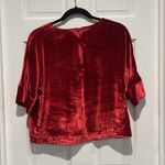 J Brand Velvet Daisy Blouse Top Silk Blend Oversized Fit Red XS Short Sleeve Photo 4