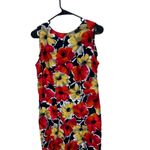 Vintage K.C. Spencer Floral Print Dress Sleeveless Black Red Yellow‎ Size 10 Photo 1