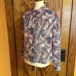 Vintage 70s leaves dressy blouse Size M Photo 4