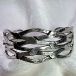 Lucky Brand Silver Tone Modern Metallics Twisted Open Cuff Bracelet Photo 3
