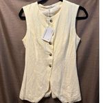 Peppermayo NWT  Born For Bordeaux Linen Blend Vest Lemon Yellow Size 6 Photo 0