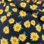 Decree Sunflower Ruffle Swimsuit Top Tie Back Black Yellow Floral Cute Size Lg Photo 1