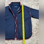 Democracy  Cotton Long Sleeve Funnel Neck Quilted Embroidered Edge Jacket Small Photo 6