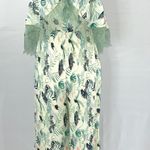Foxiedox New Lace Ruffle Printed Cropped Strapless Jumpsuit Green Petite Size XS Photo 4