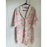 Vintage 80s floral Print Satin Nightgown Pastels size Medium Pink white Photo 1
