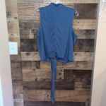 Lululemon Time to Restore Mock Neck Tank Iron Blue / White Photo 6
