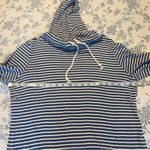 Caslon  Blue and White Striped Nautical Knit Hoodie Size Large Photo 3