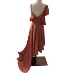 Do Be Rose Pink Lined Satin High Low Dress Women Size Small | 28-8 Photo 1