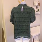 cupio NWT  Blush Dark Green Lace Short Sleeved Blouse Size XL Photo 2