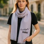 Karl Lagerfeld NWOT  PARIS SEQUINS EMBROIDERED LOGO SUPER SOFT SCARF Photo 0